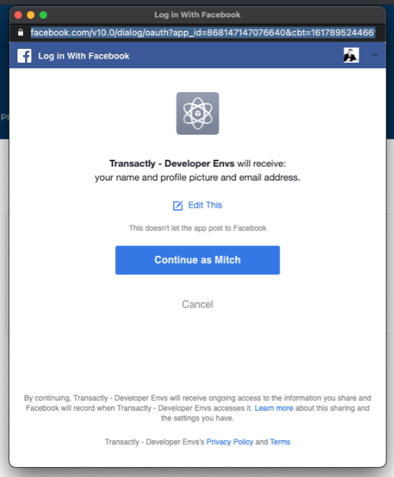 How to connect your Facebook for login